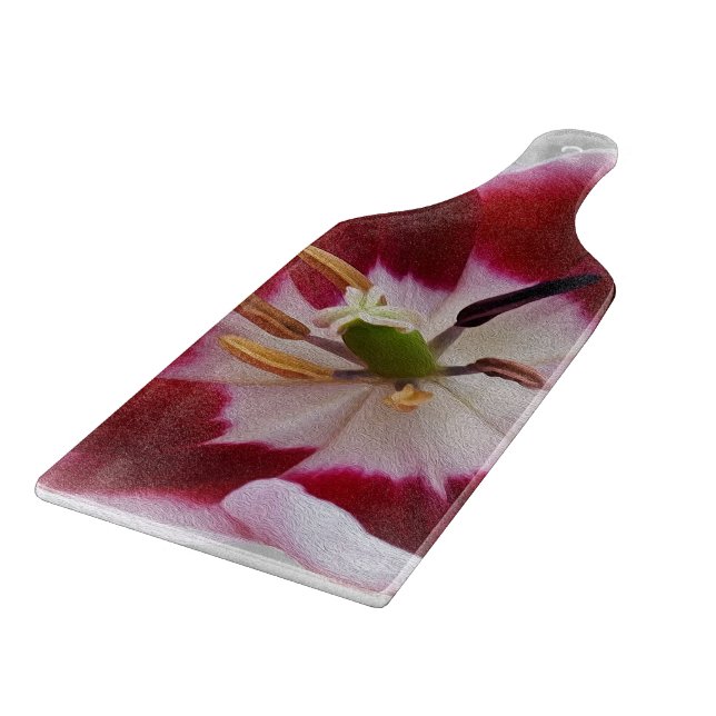 Deep Red Tullip Schneidebrett (Ecke)