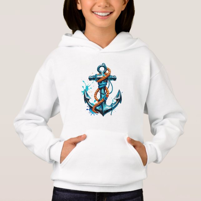 Deep Rooted - Nautical Anchor Splash Art Hoodie (Vorderseite)