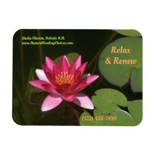 Deep Rose Colored Water Lily Business Card Magnet