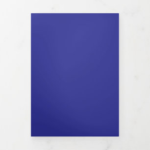 Deep Royal Blue Solid Color Background Dreifach Gefaltete Einladung
