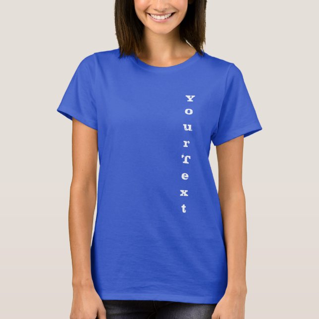Deep Royal Blue störte Text Moderne Elegant T-Shirt (Vorderseite)