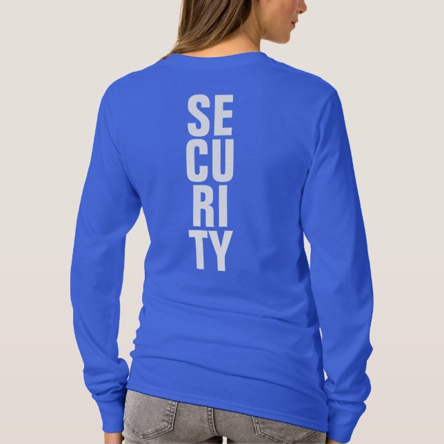 Deep Royal Blue Template Custom Womens Security T-Shirt (Rückseite)