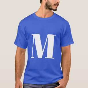 Deep Royal Initial Letter Monogram Modern Stilvoll T-Shirt