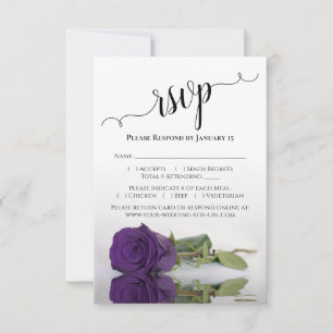Deep Royal Lila Rose Elegante Hochzeit RSVP Karte