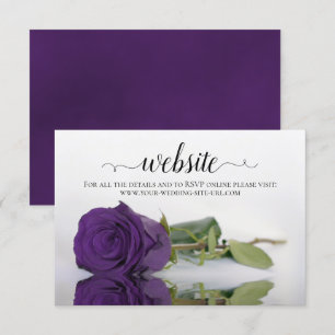 Deep Royal Lila Rose Elegante Wedding Website Begleitkarte