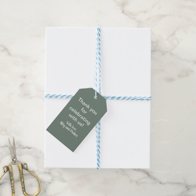 Deep Sage Green Geschenkanhänger (Mit Garn)