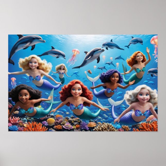 Deep Sea Adventure - Underwater Mermaids Tale  Poster (Vorne)