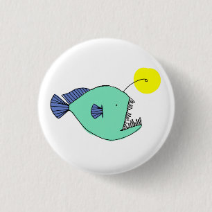 Deep Sea Anglerfish Badge Button