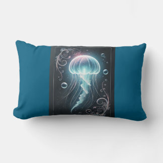 "Deep Sea Elegance: Quallyfish Glow Design" Lendenkissen