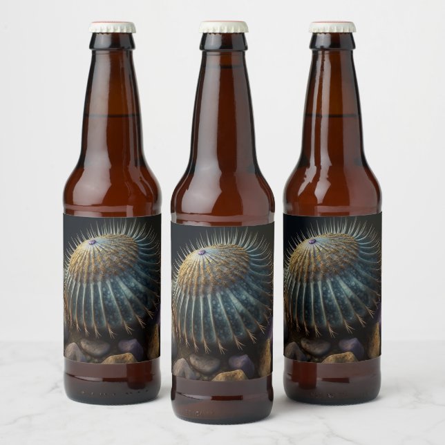 Deep Sea Urchin Bierflaschenetikett (Flaschen)