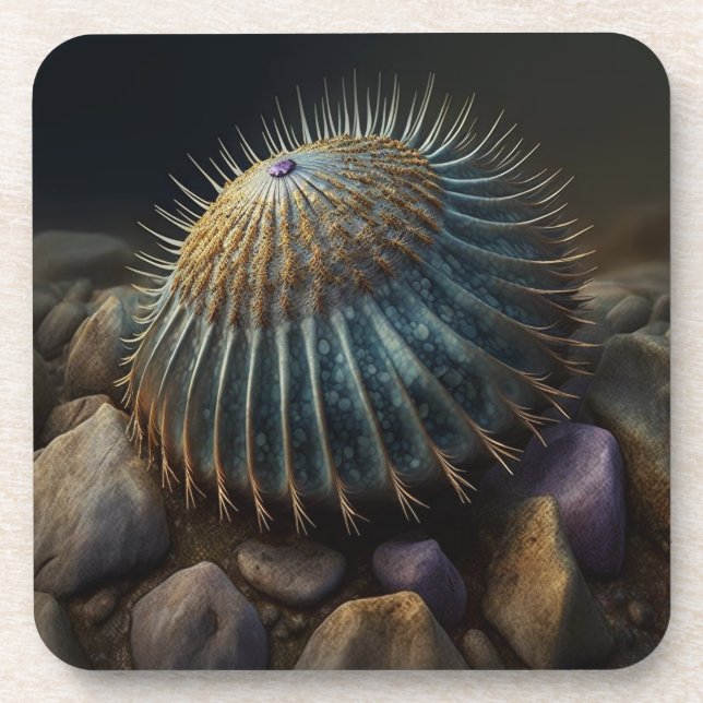 Deep Sea Urchin Getränkeuntersetzer (Vorderseite)