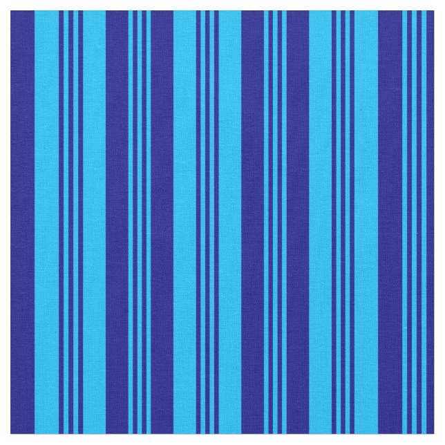 Deep Sky Blue & Blue Colored Lines Stoff (Nahaufnahme)