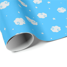Deep Sky Blue - In Wolkenumrandungspapier Geschenkpapier