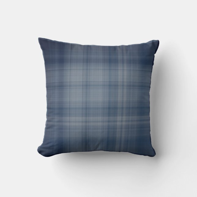 Deep Sky Blue Kariert Kissen (Vorderseite)