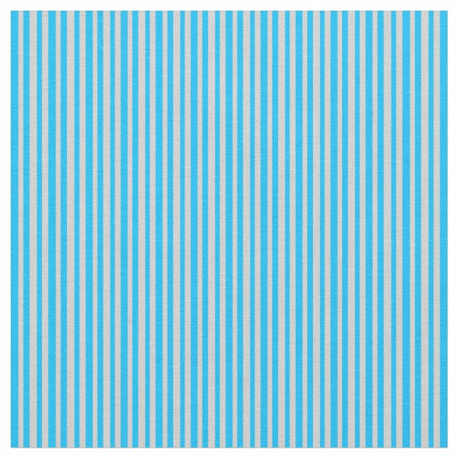 Deep Sky Blue und Light Graue Linien Stoff (Nahaufnahme)