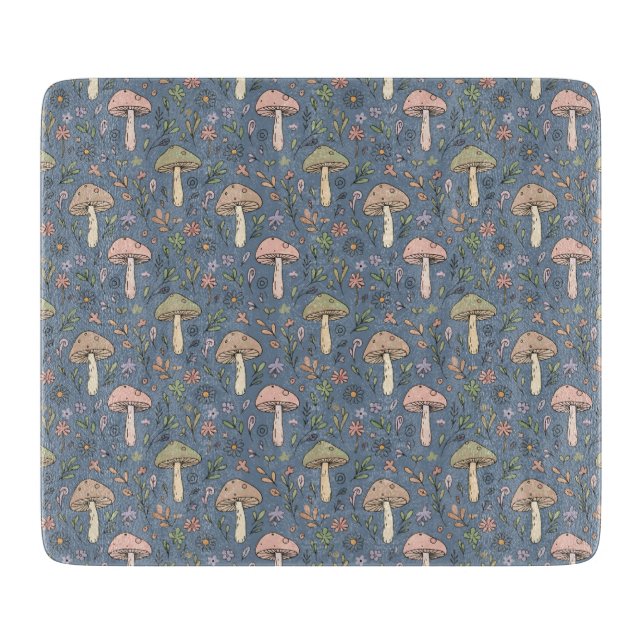 Deep Slate Gray Fungi Minimalist Moody Gift Schneidebrett (Vorderseite)