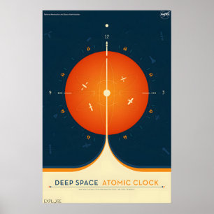 Deep Space Atomic Clock - NASA Retro Style Reise Poster