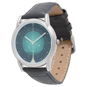 Deep Space Atomic Clock Poster, Blue Version. Armbanduhr