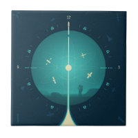 Deep Space Atomic Clock Poster, Blue Version.