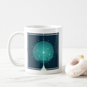 Deep Space Atomic Clock Poster, Blue Version. Kaffeetasse