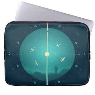Deep Space Atomic Clock Poster, Blue Version. Laptopschutzhülle