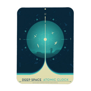 Deep Space Atomic Clock Poster, Blue Version. Magnet