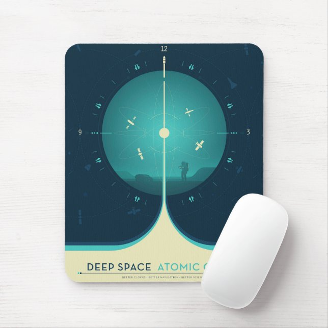 Deep Space Atomic Clock Poster, Blue Version. Mousepad (Mit Mouse)