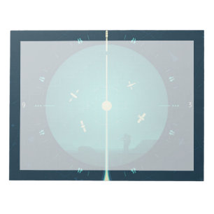 Deep Space Atomic Clock Poster, Blue Version. Notizblock