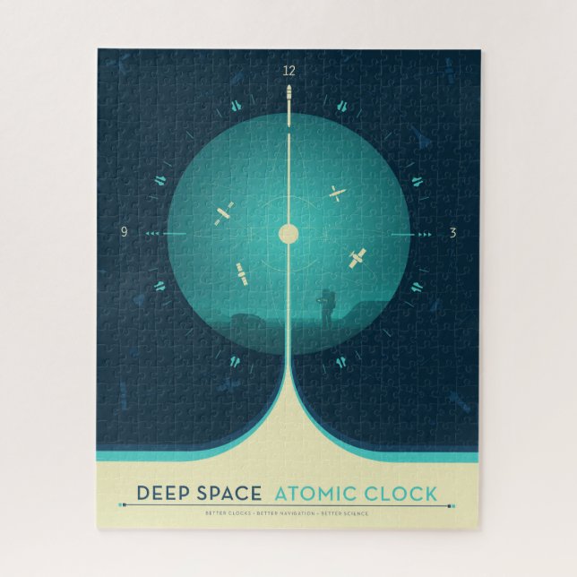 Deep Space Atomic Clock Poster, Blue Version. Puzzle (Vertikal)
