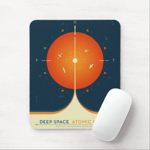 Deep Space Atomic Clock Poster, Orange Version. Mousepad