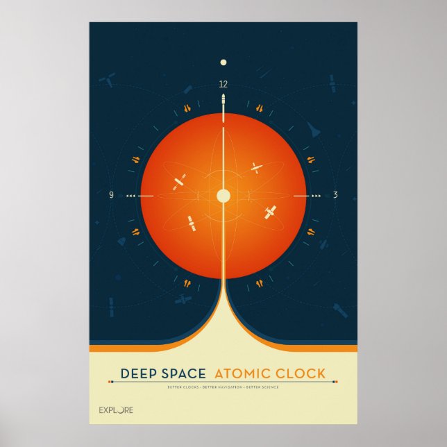 Deep Space Atomic Clock Poster, Orange Version. Poster (Vorne)
