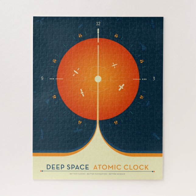 Deep Space Atomic Clock Poster, Orange Version. Puzzle (Vertikal)