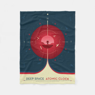 Deep Space Atomic Clock Poster, Red Version. Fleecedecke