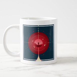 Deep Space Atomic Clock Poster, Red Version. Jumbo-Tasse