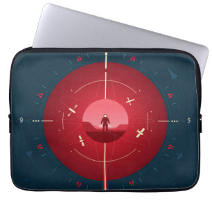 Deep Space Atomic Clock Poster, Red Version. Laptopschutzhülle