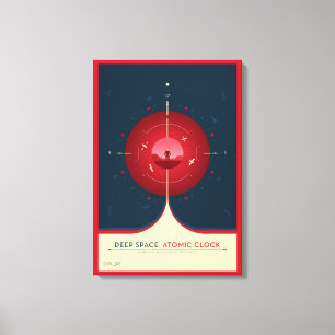 Deep Space Atomic Clock Poster, Red Version. Leinwanddruck