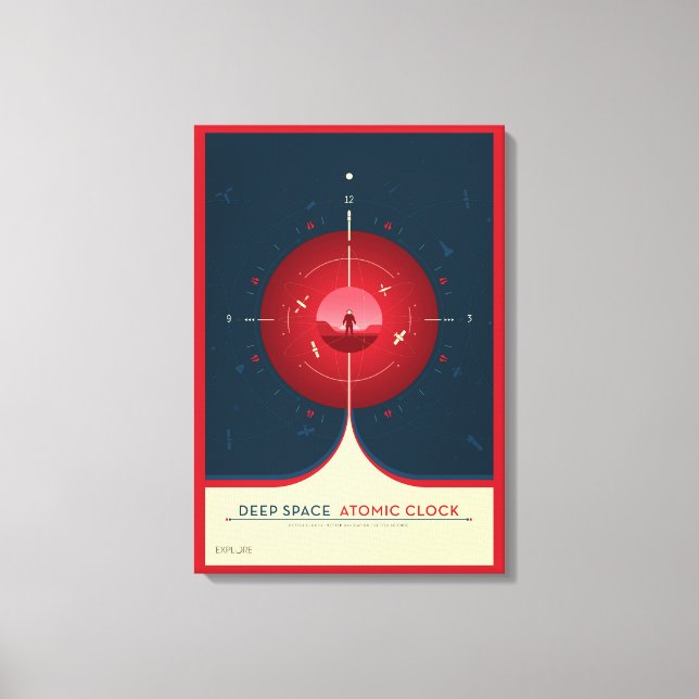 Deep Space Atomic Clock Poster, Red Version. Leinwanddruck (Vorderseite)