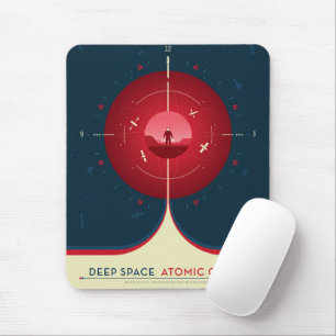 Deep Space Atomic Clock Poster, Red Version. Mousepad