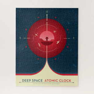 Deep Space Atomic Clock Poster, Red Version. Puzzle