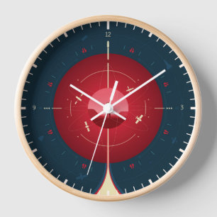 Deep Space Atomic Clock Poster, Red Version. Uhr