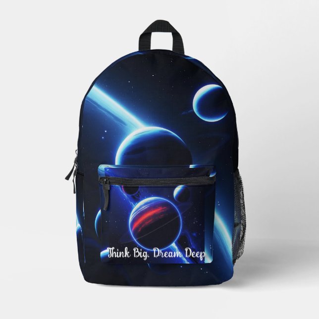 Deep Space Fade - Bold Galaxy Backpack Bedruckter Rucksack (Vorderseite)