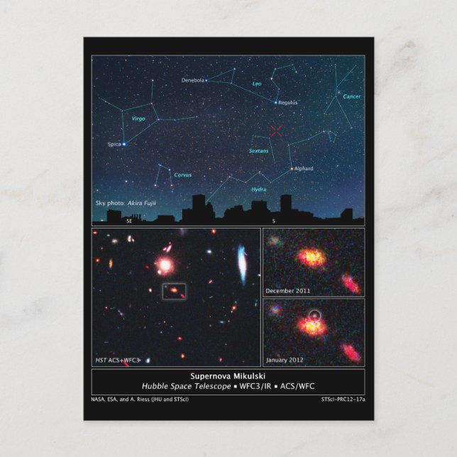 Deep Space Typ II Supernova Mikulski Postkarte (Vorderseite)