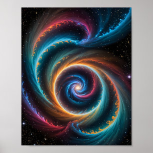 Deep Space Vortex und Swirling Galaxy Poster