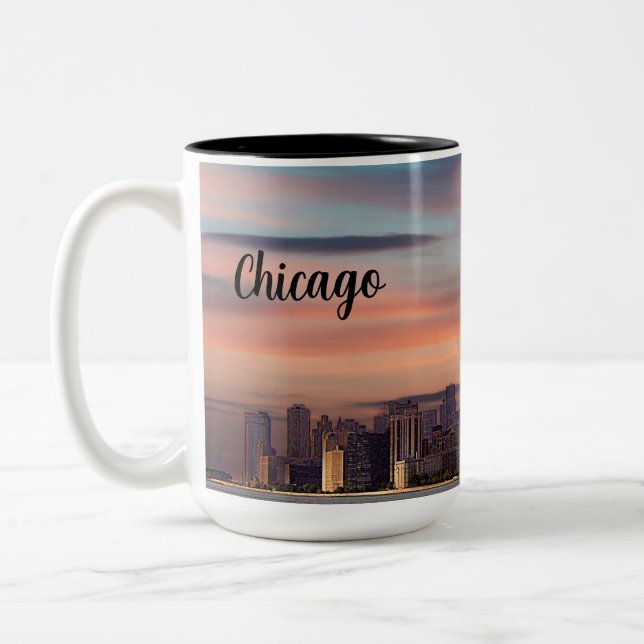 Deep Sunset Chicago Zweifarbige Tasse (Links)