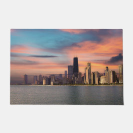Deep Sunset over Chicago Fußmatte