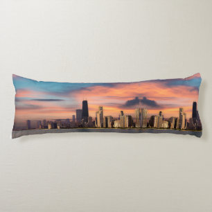 Deep Sunset über Chicago Seitenschläferkissen