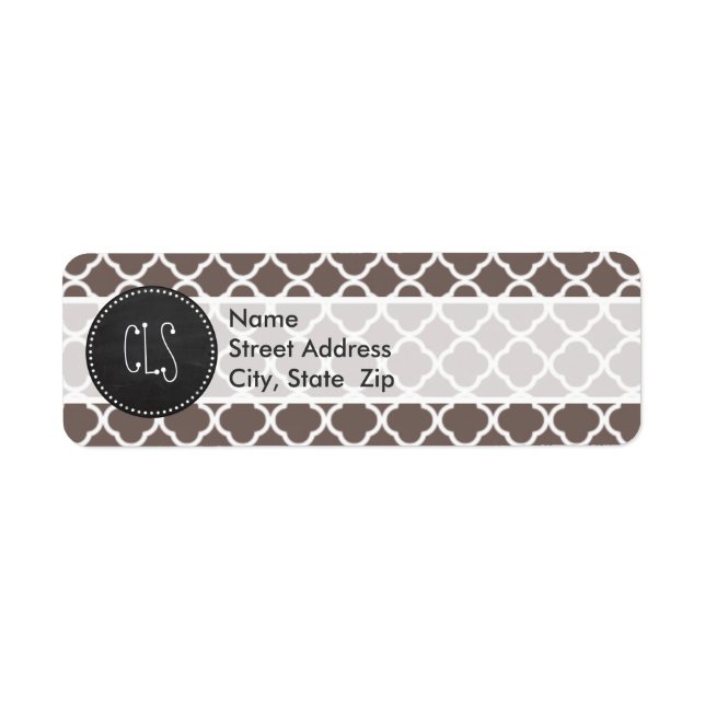 Deep Taupe Quatrefoil; Vintager Chalkboard Look (Vorne)