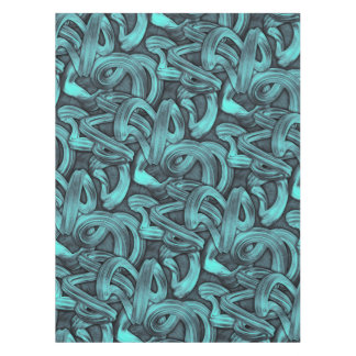 deep thought - black and teal : tischdecke