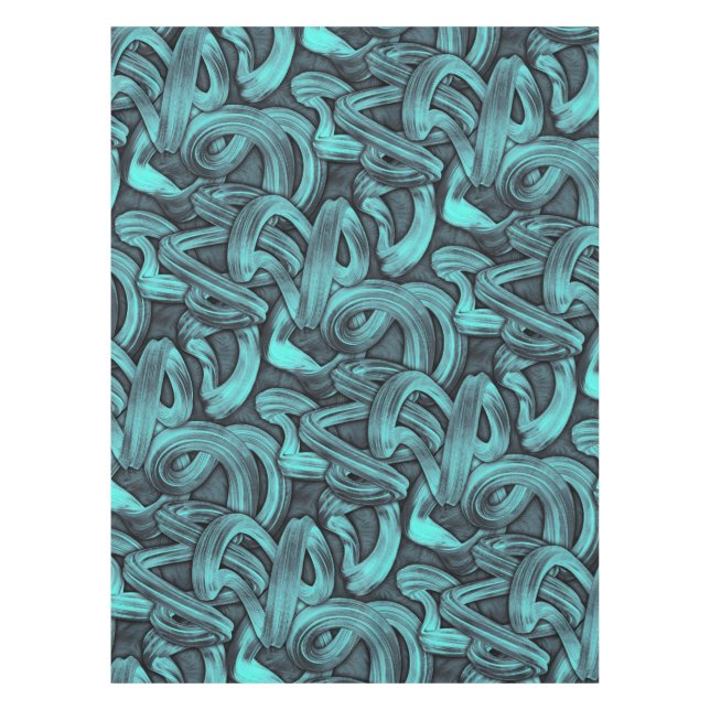 deep thought - black and teal : tischdecke (Vorderseite)