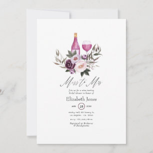 Deep Velvet Floral Brautparty zum Thema Wein Einladung